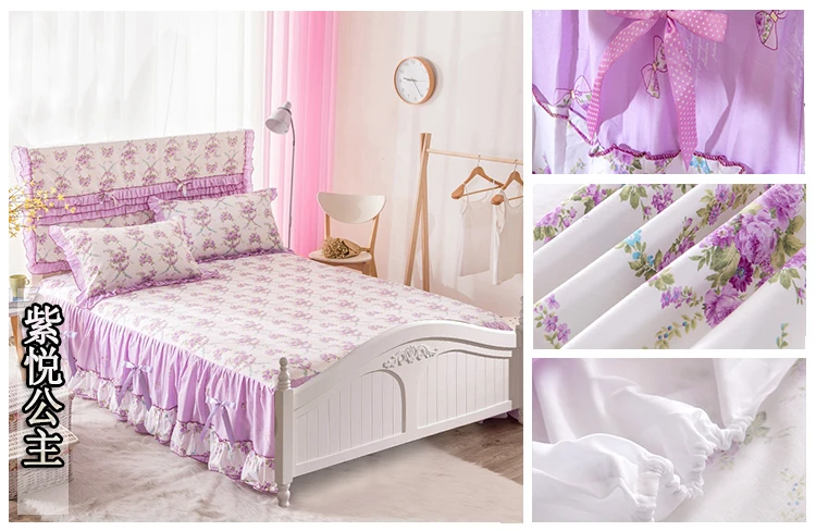 Summer Cotton Home Printed Bed Skirt Bow Decor All Size Bed Sheet Set Iron Frame Bed European Bed Special Bed Skirt