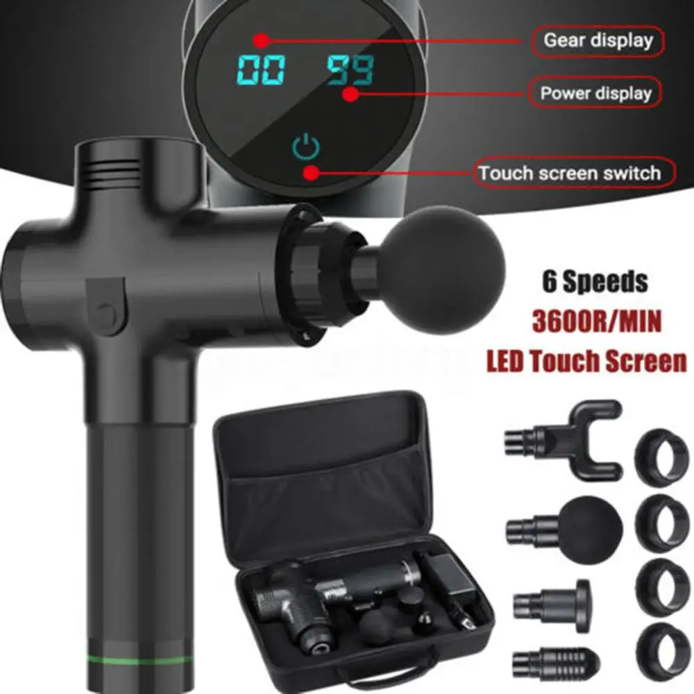 Myofascial Physiotherapy Instrument Mute Touch Screen Fascia Gun Massage Gun Relax Electric Warp Film Impact Gun Deep