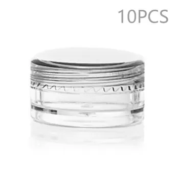 

Empty Loose Powder Container Cosmetic with Sifter Transparent Plastic Clear Reusable Travel Pot Makeup Container