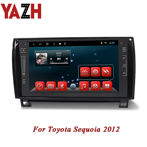 YAZH 1 din стерео Android автомобильный мультимедийный для Toyota Sequoia 2012 цифровой автомобильный радиоприемник 9,0 дюймов HD дисплей 2 ГБ 32 ГБ головное устройство - Цвет: 9.0 RAM 2GB ROM 32GB