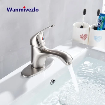 

Nickel Basin Faucet Bathroom Deck Mounted Faucet Single Handle Hot Cold Water Sink Mixer Tap Bath Faucet Crane Torneira