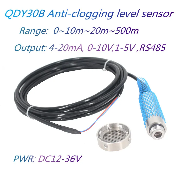 

QDY30B OEM Hydrostatic sewage Level Sensor 4-20mA Anti-clogging Liquid Level Sensor Transmitter