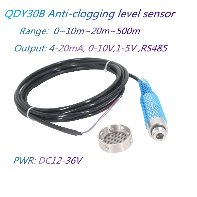 Liquid Level Sensor QDY30B Hydrostatic sewage Level Sensor 4-20mA Anti-clogging Liquid Level Sensor Transmitter