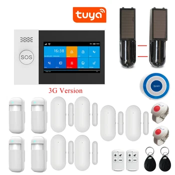 

WiFi 3G GSM GPRS Tuya APP remote control Smart home Alarm Security system 4.3 inch Touch Screen