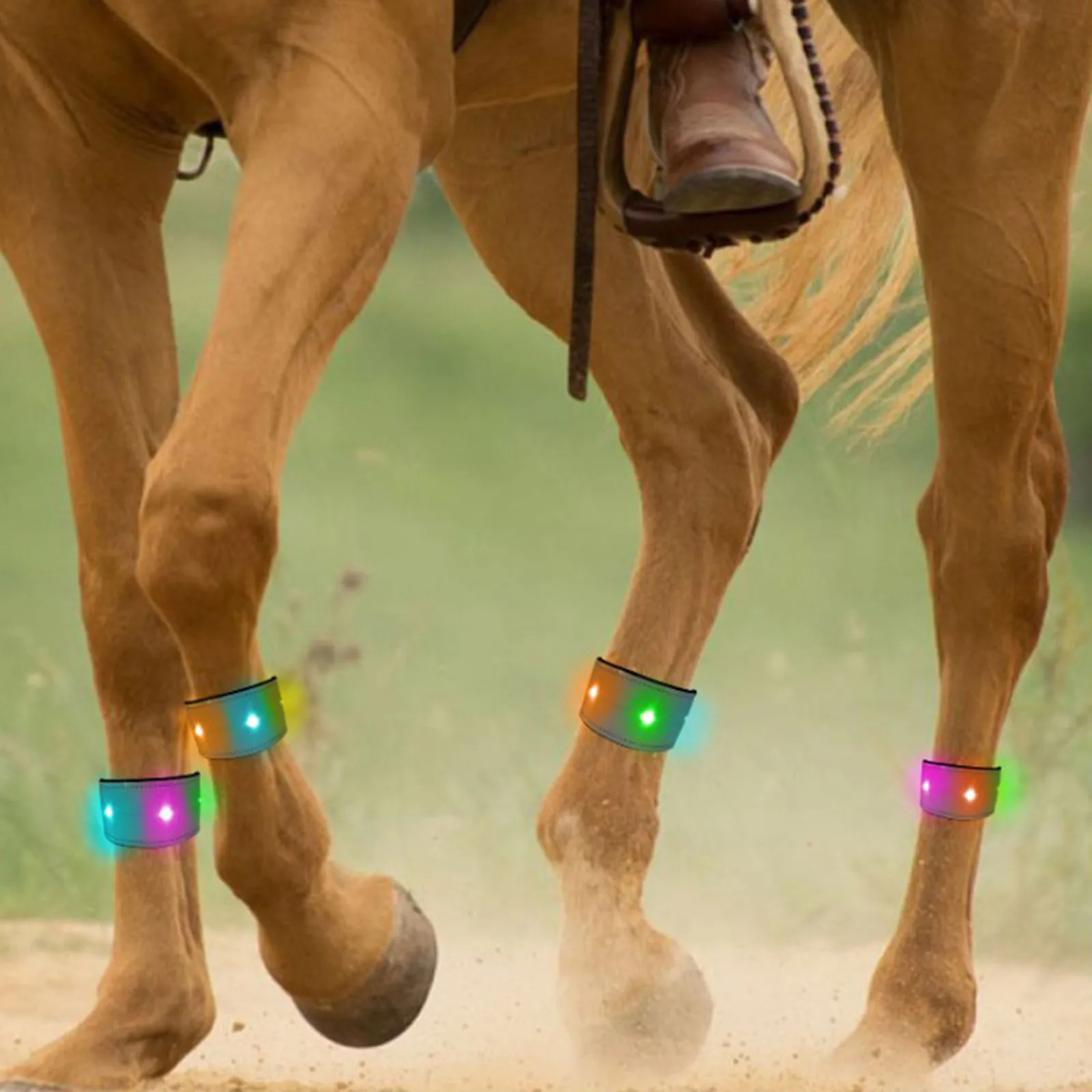 LED Luminous Horse Leg Strap Safety Warning Belts for Dogs Cats Men Women Kids Reflective Wristbands Night Running Walking