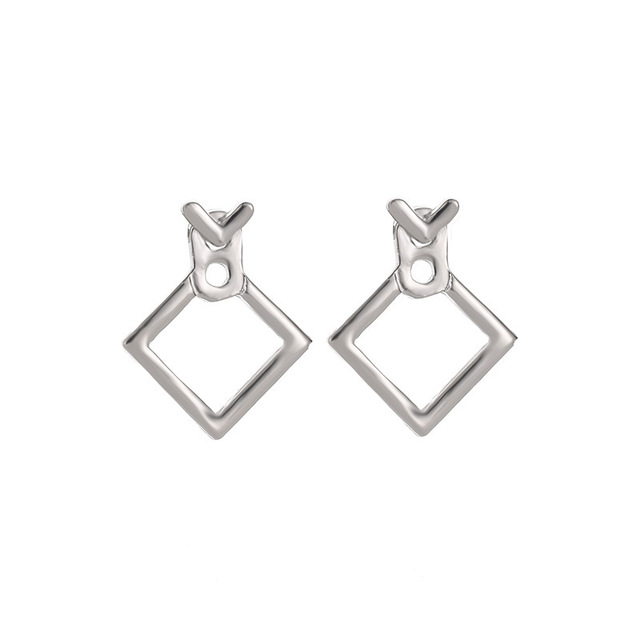 Triangle Square Stud Earrings For Women Trendy Simple Minimalist Gold Color Geometric Metal Earing Jewelry Accessories