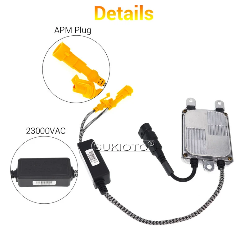 SUKIOTO 2PCS High Power 12V24V 100W Xenon HID Ballast Fast Start Block Ignition For Auto Car Truck Boat HID Headlight Bulb Kit (7)