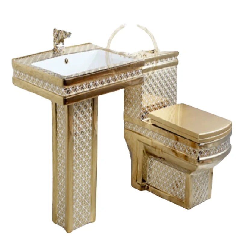 

ceramic gold plated toilet bathroom color toilet set golden toilet bowl