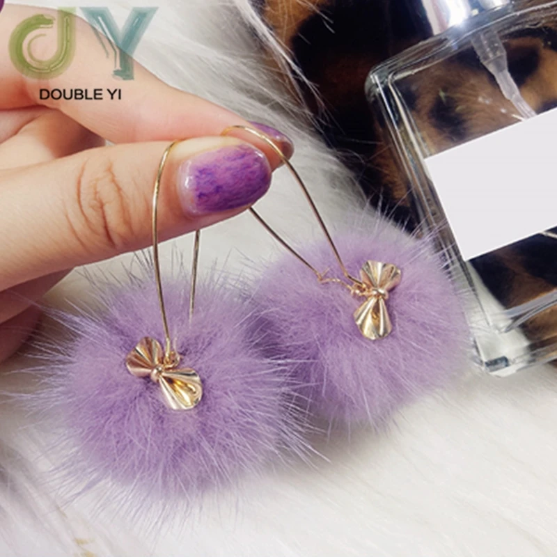 Style 4 925 Серебряная игла предотвращает аллергию серьги Популярные Таро фиолетовые плюшевые серьги - Цвет: Style 4
