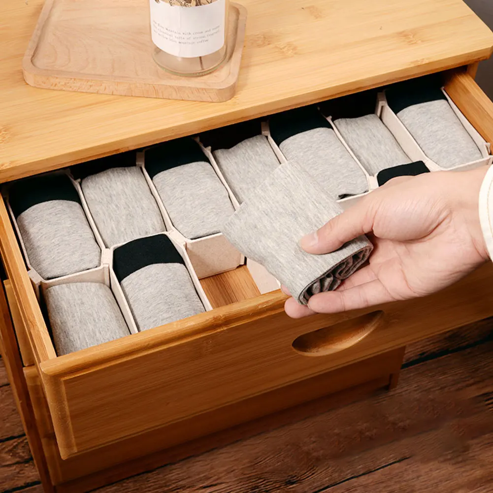 

Home decor gift 6Pcs DIY Grid Drawer Divider Household Necessities Storage Organizer Plastic Divider For Desk Drawer Closet