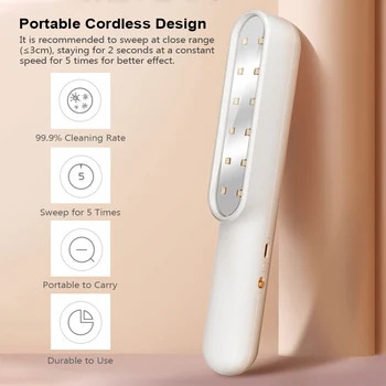 

Mini 7W LED UV-C UV Lamp Portable Ultraviolet Light Electric UV-C Light USB Rechargeable Battery for Home Hotel Travel Use