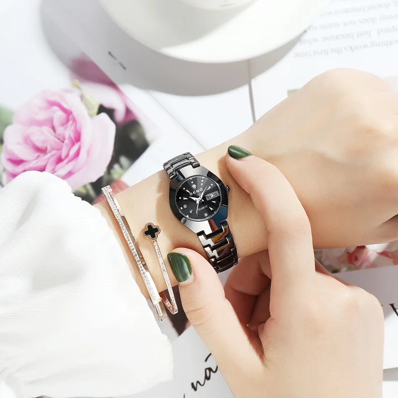Watch Couples SENO Diamond Lovers-Clocks Luminescent Quartz for Dual-Calendar Casual
