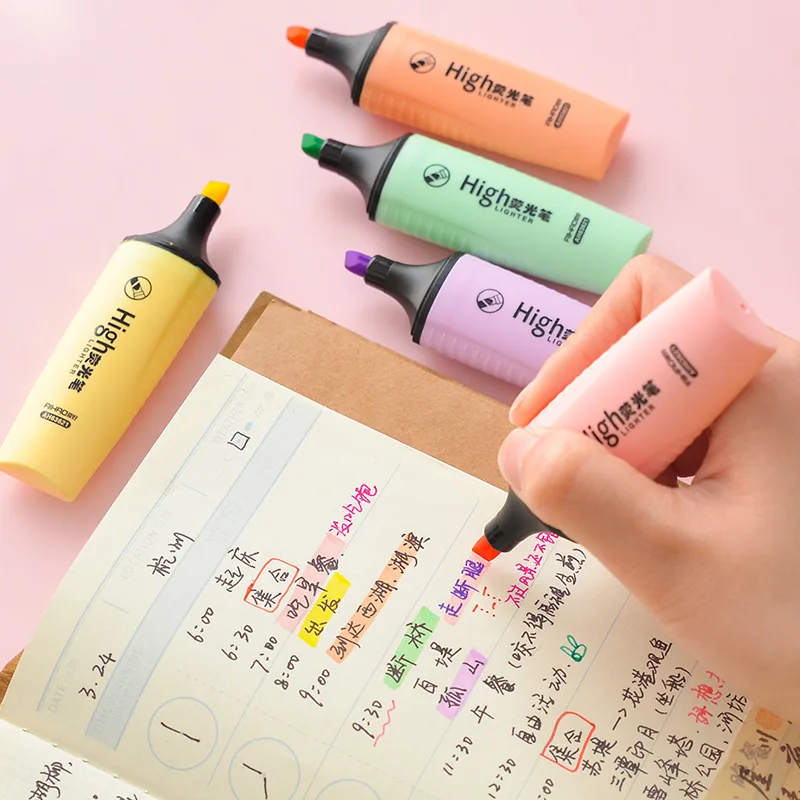 Macaroon цвет мини хайлайтер флуоресцентный ручка живопись художественные маркеры флуоресцентная ручка школьные канцелярские принадлежности, милый, каваи