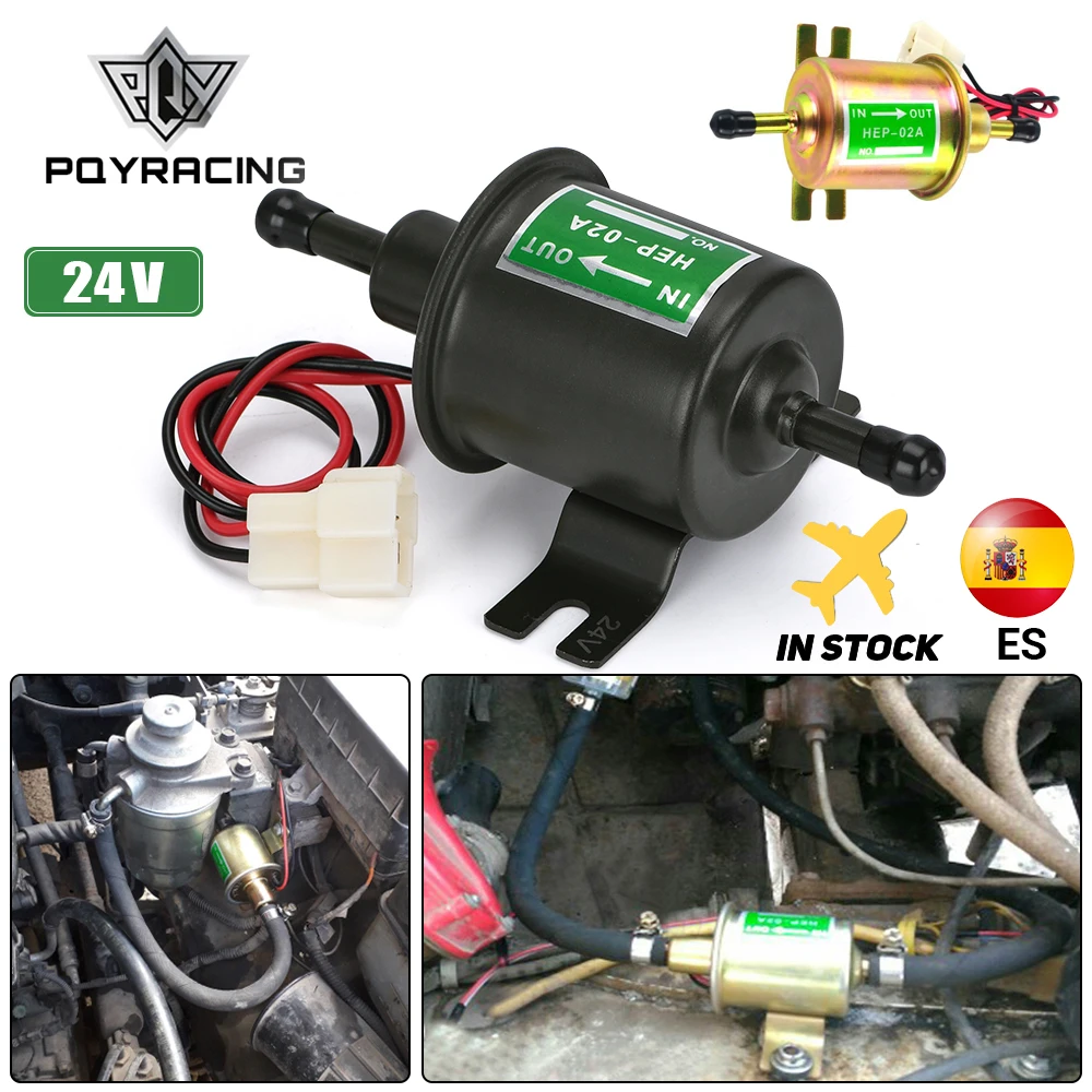 Universal 24V Electric Fuel Pump Low Pressure Bolt Fixing Wire Diesel Petrol HEP-02A For Car Carburetor Motorcycle ATV Gold