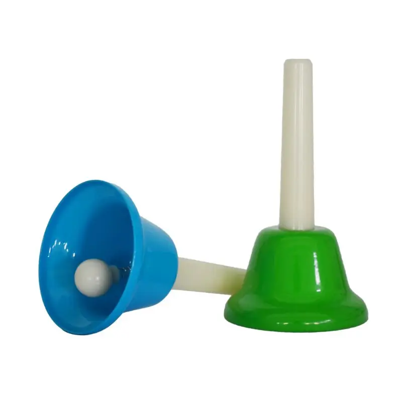 Колокольчик ручной Колокольчик 8-Note металлический красочный Малыш Дети музыкальная игрушка ударный инструмент