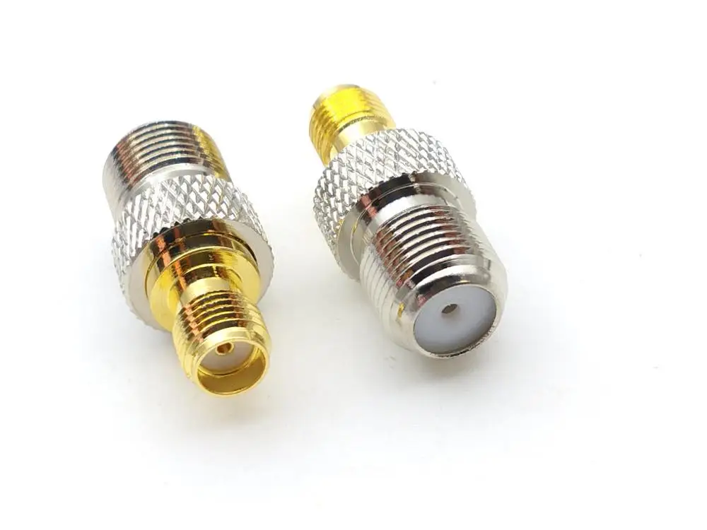 100pcs BRASS RF Coax Adapter F To SMA Convertor F Female To SMA Female Connector F Type Female Jack To SMA Female Plug