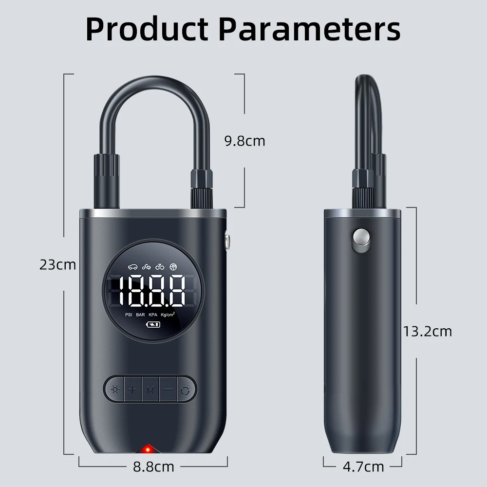 2021 New Inflatable Treasure Bicycle Air Pump Electric Fast Compressor Inflation Pressure Bicycle Motorcycle Inflator Pump