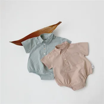 

3787 Newborn Baby Bodysuit Summer New Roupa De Bb Menina Newborn Baby Grows 2 Colors Infant Bodysuit One Piece Clothes