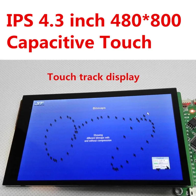 IPS 4 3 дюймовый TFT ЖК модуль с адаптером Базовая плата PCB емкостный тр Сенсорная