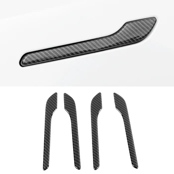 

Car Accessories ABS Carbon Gate Door Handle Trim Frame Sticker Cover Exterior Decoration Moulding for Tesla Model 3 2017-2020