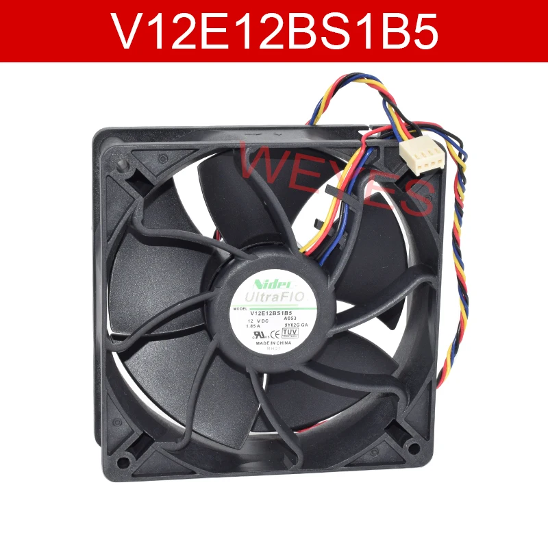 Оригинальный 12 В 1.85A V12E12BS1B5-07 12038 120*120*38 мм четыре провода с вентилятором контроля