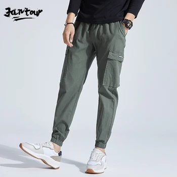 

Men Green Joggers Pants Summer 2020 Mens Pockets Ankel Cargo Pant Male Spring Beam feet Streetwear Overalls Sweatpants 27-38