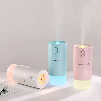 

Mini snow Air Humidifier Essential Oil Diffuser with USB Led Light and Mini Fan Mist Maker Fogger Electric Car Aroma Diffuser