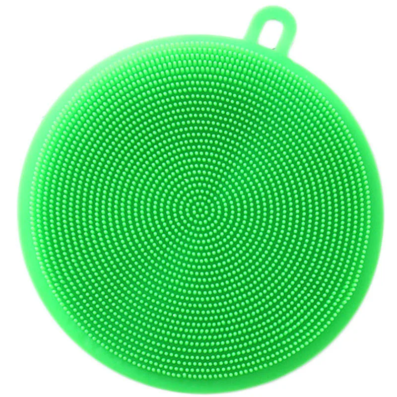 Green Силиконовая щетка для чистки губка для мытья посуды многофункциональные столовые приборы для овощей и фруктов кухонные инструменты - Цвет: Green