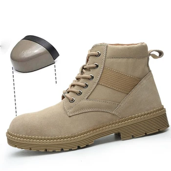 

Fashion Men Desert Tactical Military Boots Mens Work Safty Shoes Army Boots Winter Zapatos Lace-up Steel Toe Combat Ankle Boots