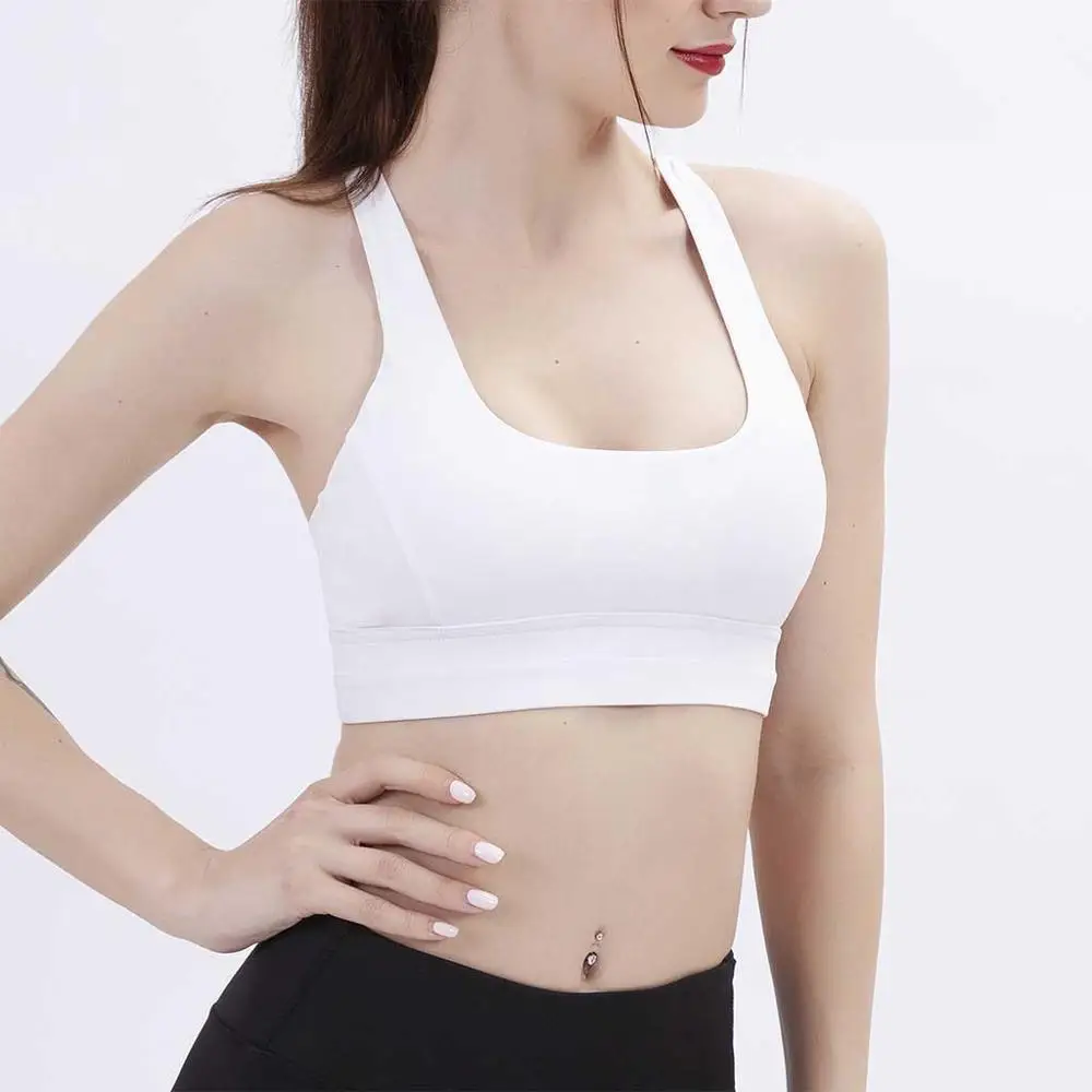 Sports Bra Women Sexy Back Gym Bra Top Adjustable Button Shockproof Sports Crop Top For Running Jogging Yoga Sport Underwear