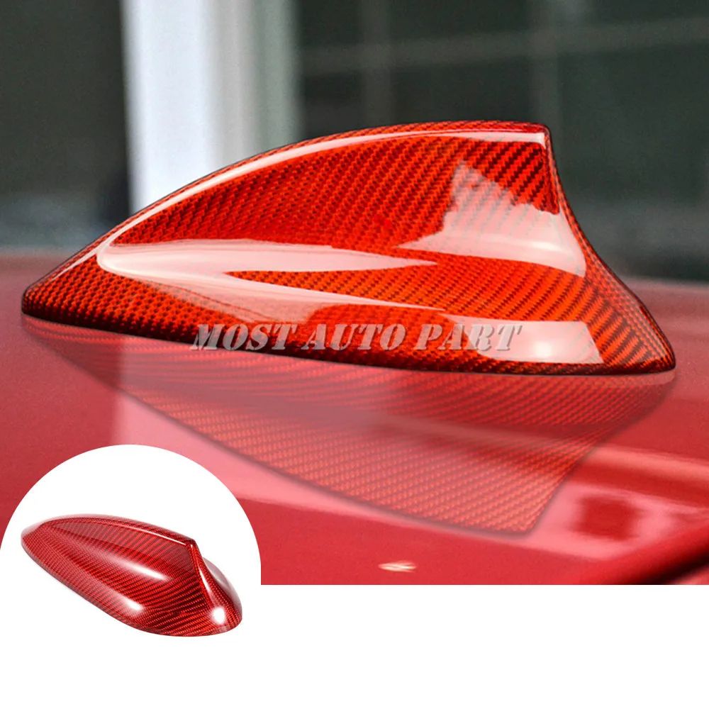 

Real Carbon Fiber Exterior Car Roof Shark Fin Antenna Cover Trim For BMW X3 X4 X5 X6 X7 G01 G02 G05 G06 G07 2019-2021 Red/Black