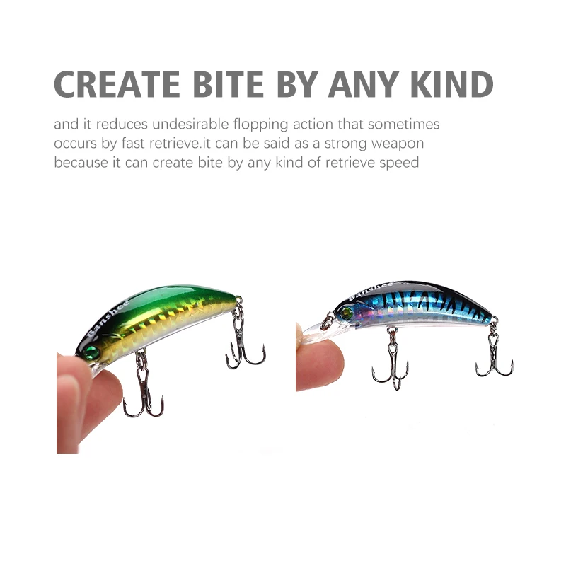 Banshee 2Pcs Crankbaits Fishing Lure Crank Wobblers For Pike/Trolling  Wobbler Floating Lures For Fishing Black Minnow Crankbait