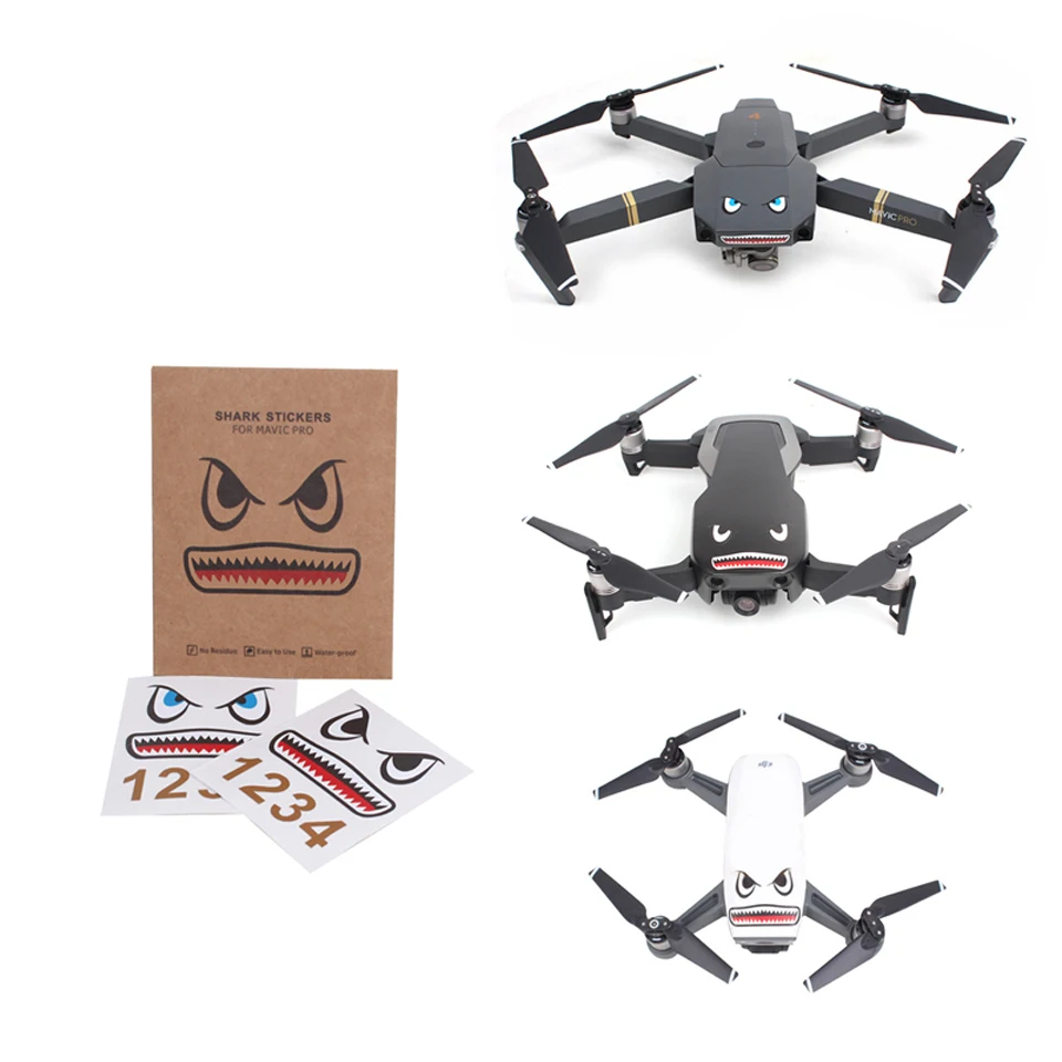 Mavic мини кожи Стикеры Пастер наклейки Акула скины для дрона с дистанционным
