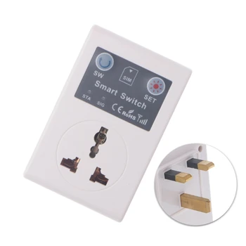 

EU/UK 220V Phone RC Remote Wireless Control Smart Switch GSM Socket Power Plug