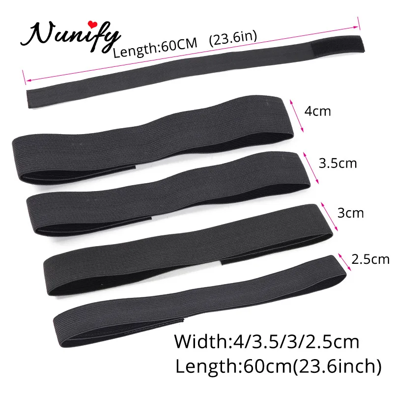 Nunify Black Removable Melt Band For Lace Frontal Anti Slip Elastic Band  For Making Wig Cap Highest Qualtiy Adjustable Headband