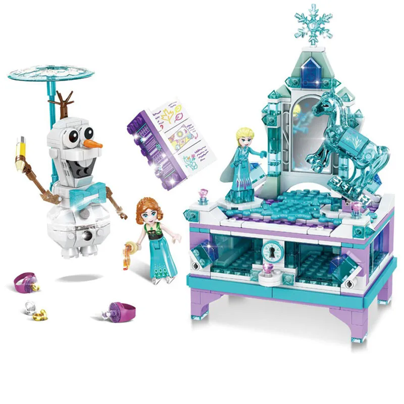 

Legoings Friends modular Creator Fairy Princess Queen Elsa's Jewellery Box Building Blocks female model kits Toys 41168 41169