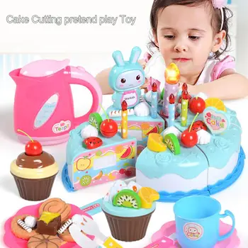 

Kids Cake Cutting Toy Set Intelligence Cultivation Pretend Play Toy Cut And Puzzle, Play House, Kitchen Toys, 84 Sets For Birthd