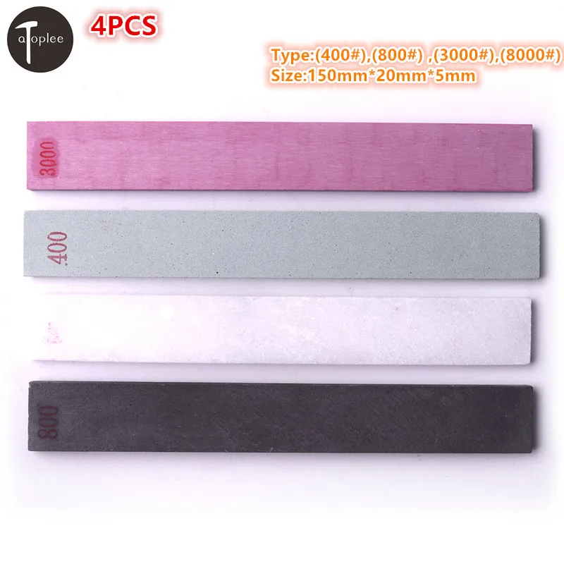 

4Pcs 400#,800#,3000#,8000# Grit Whetstone Grinder Kitchen Knife Sharpener Stone Sharpening Oilstone Tool 150*20*5mm