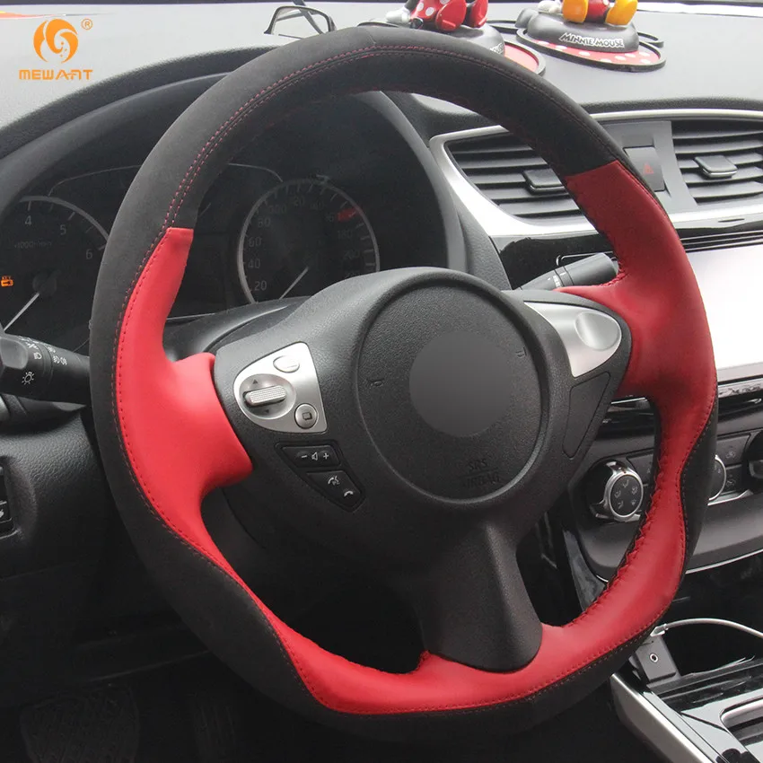 MEWANT красный кожаный черный замшевый чехол на руль для Infiniti FX FX35 FX37 FX50 Nissan Juke Maxima 2009