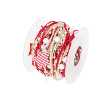 

Christmas Handmade Pentagonal Star Bead Chain Ribbon Gift Packaging Handmade DIY Christmas Tree Decorative Ribbon (5 Meters/Lot)