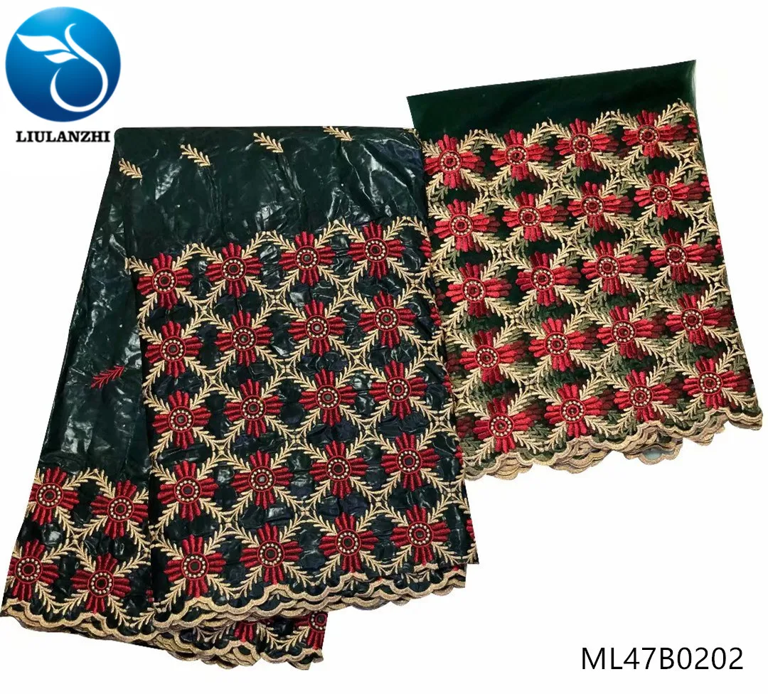 LIULANZHI Африканский базин ткани последний стиль армейский зеленый Базен парча ткань с камнями 5+ 2 ярдов Базен хлопок ткани ML47B02