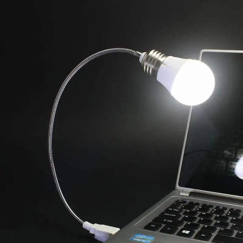 

Portable Folding 6 LED Bulb Table Lamp High Transmittance Lampshade Waterproof Metal Hose 2W 5V Energy Saving USB Port