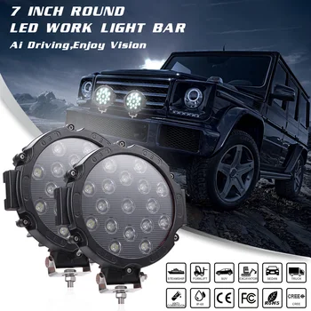 

9-30V Work light Lamp Bulbs Accessories 7 inch 51W LED Black Spotlight