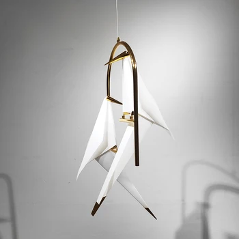 

Modern Creative Bird LED Pendant Lights Origami Crane Home Decor Pendant Lamp Bedroom Living Room Dining Kitchen Light Fixtures