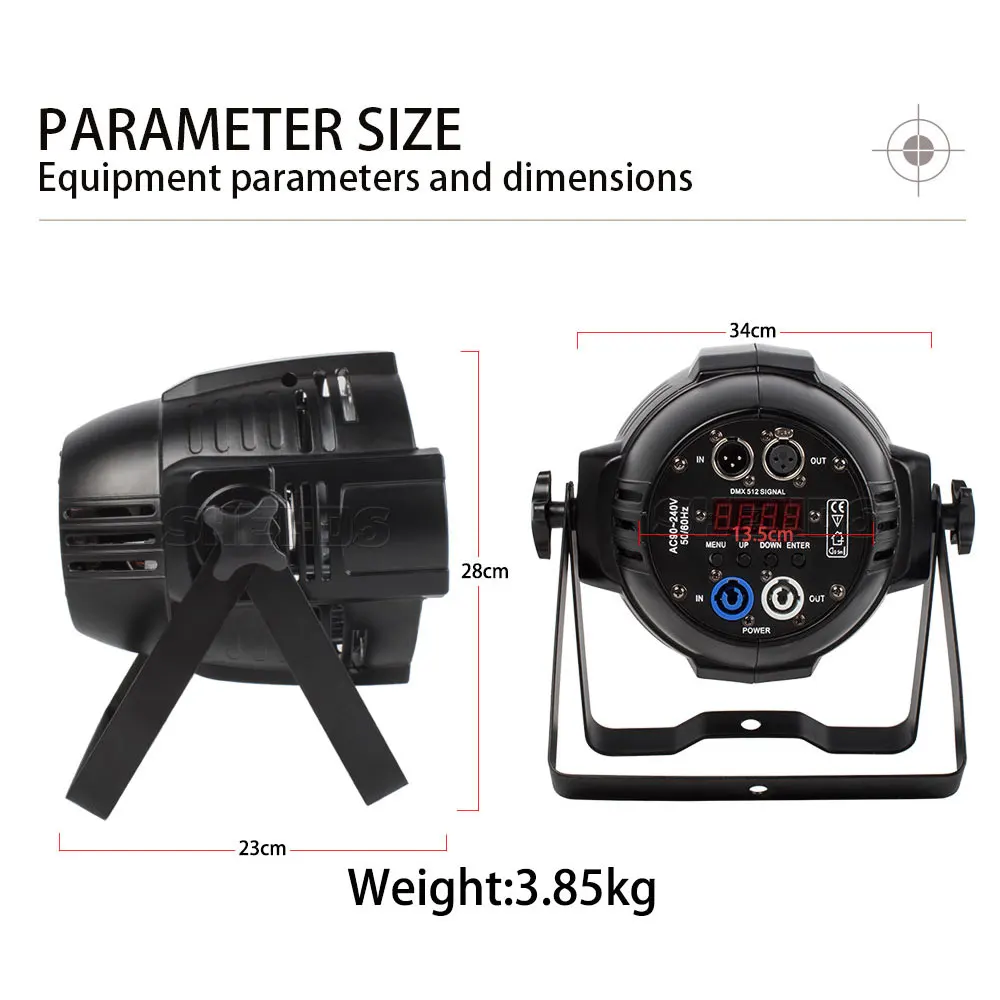 Projecteur LED Zoom Par 24x18W RGBWA+UV – Scène, DJ, Mariage