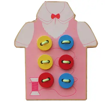 

Kids Children Wooden Sew-on Lacing Board Toddler Early Education Toy