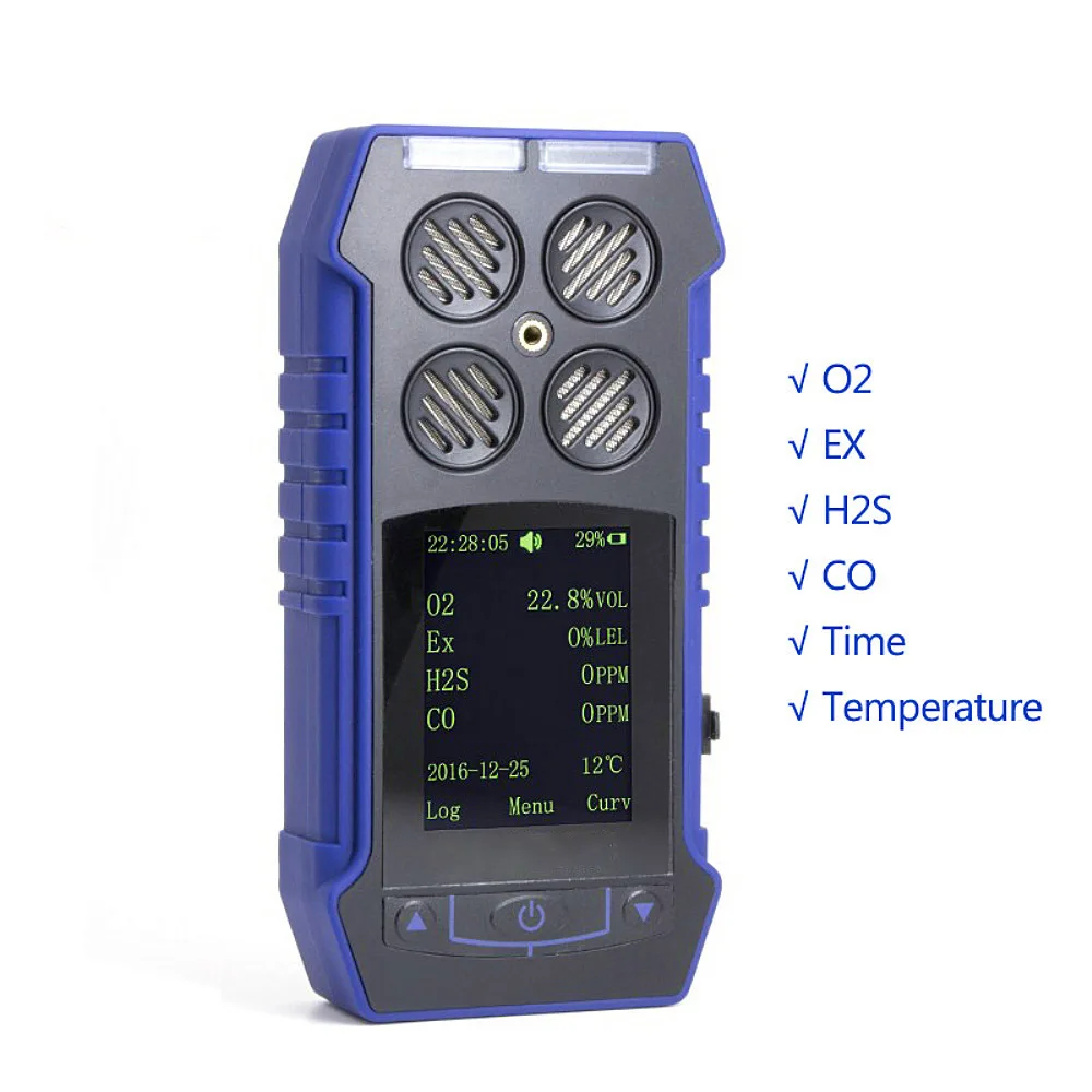 

BH-4S Combustible Gas Detector Oxygen Carbon Monoxide Sulfide Toxic Harmful Gas Concentration Detector Air Quality Tester