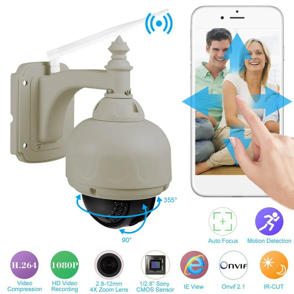 

LESHP 1.3MP IP Zoom PTZ CCTV Camera Auto-focus Wireless WiFi Mini Speed Dome Night Vision Outdoor Waterproof Security Camera