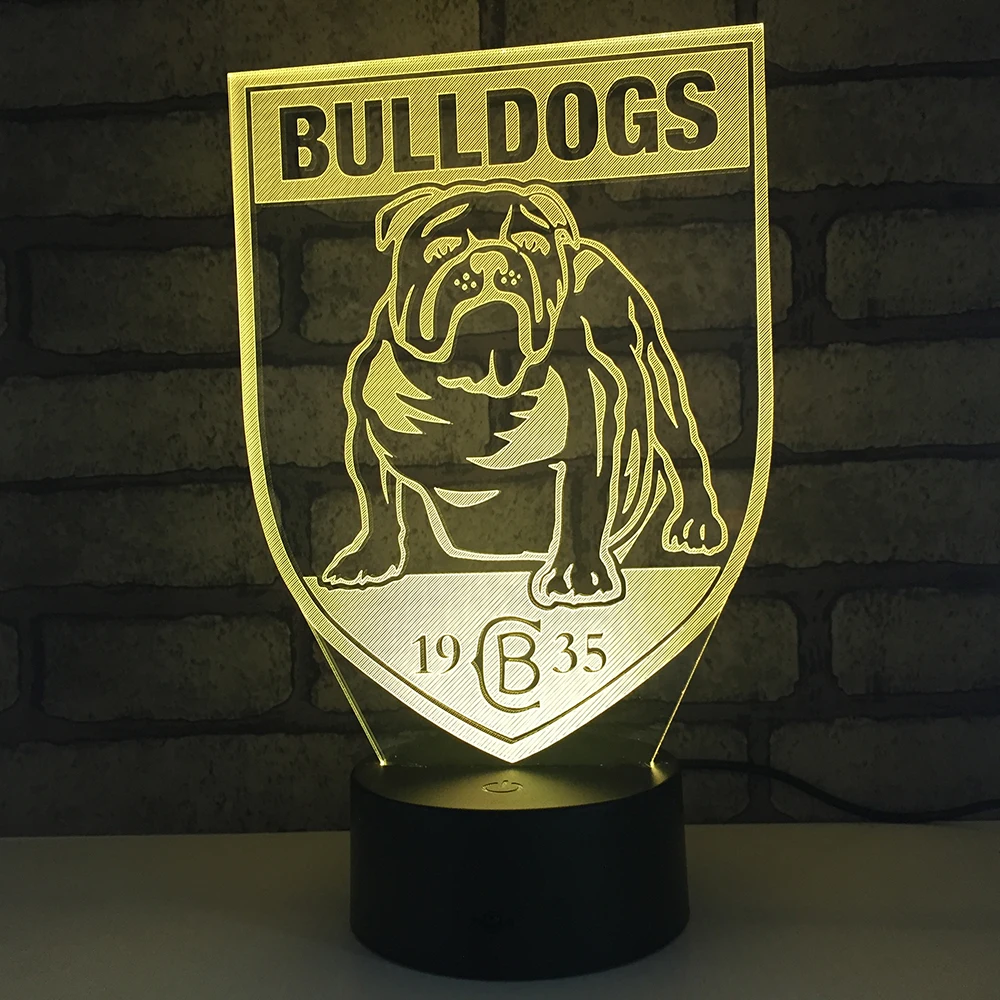 Bulldogs светодиодный ночник RGB 7 цветов Изменение Настольная лампа фигурки 1853 мальчиков девочек рождественские игрушки