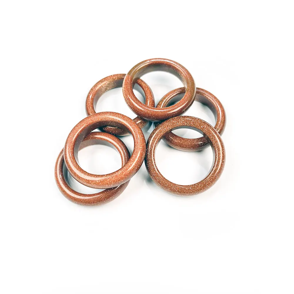 Natural stone rings jewelry diversity of stones two kinds of models Unisex Circle Natural Stone Finger Rings charms 6mm width